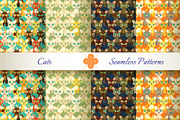 Seamless patterns with cats
