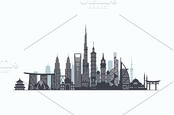 Asia skyline in Illustrations - product preview 1