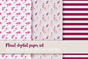 Floral digital paper set VR-03
