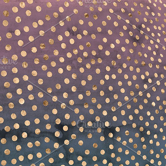 Midnight Dewdrops Watercolor & Gold in Patterns - product preview 1