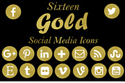 Gold Foil Social Media Icons 
