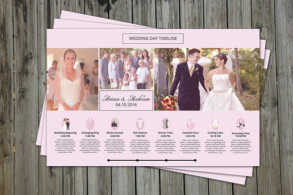 Wedding Day Timeline Template-200 in Flyer Templates - product preview 1