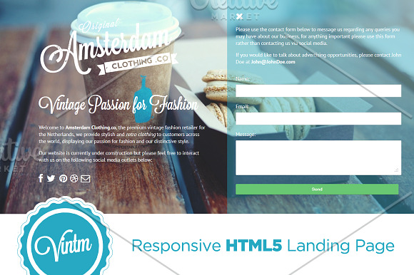 VINTM™  Responsive Landing Page in Landing Page Templates - product preview 1