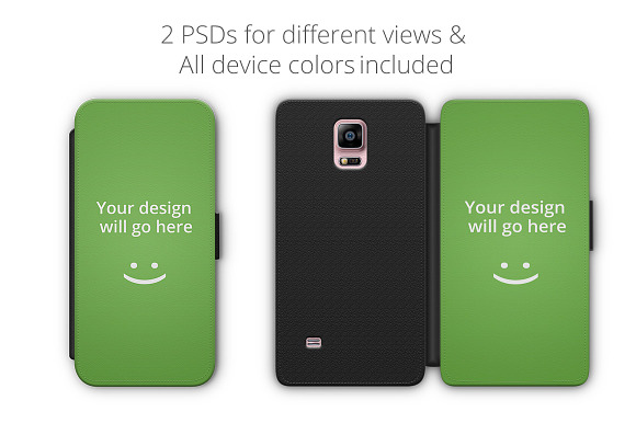 Galaxy Note 4 Leather Flip Case Mock in Product Mockups - product preview 1