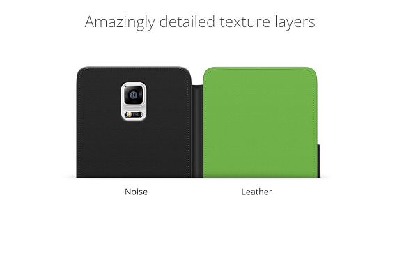 Galaxy Note 4 Leather Flip Case Mock in Product Mockups - product preview 2