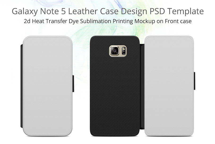 Galaxy Note 5 Leather Flip Case Mock in Product Mockups - product preview 8