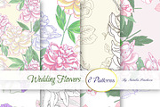 Wedding Flowers.Digital Paper 