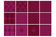 Pink Damask 12 Pattern Set