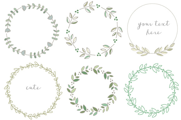 Handdrawn Laurel Wreath Clip Art in Illustrations - product preview 1