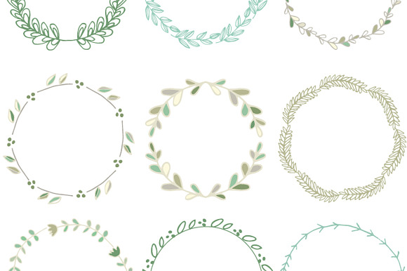 Handdrawn Laurel Wreath Clip Art in Illustrations - product preview 2