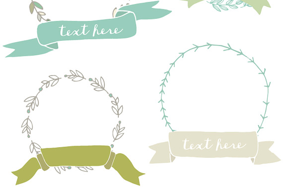 Handdrawn Laurel Wreath Clip Art in Illustrations - product preview 4