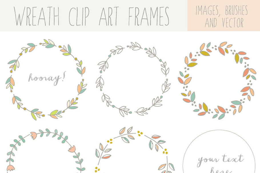 Wreath Clip Art in Illustrations - product preview 8