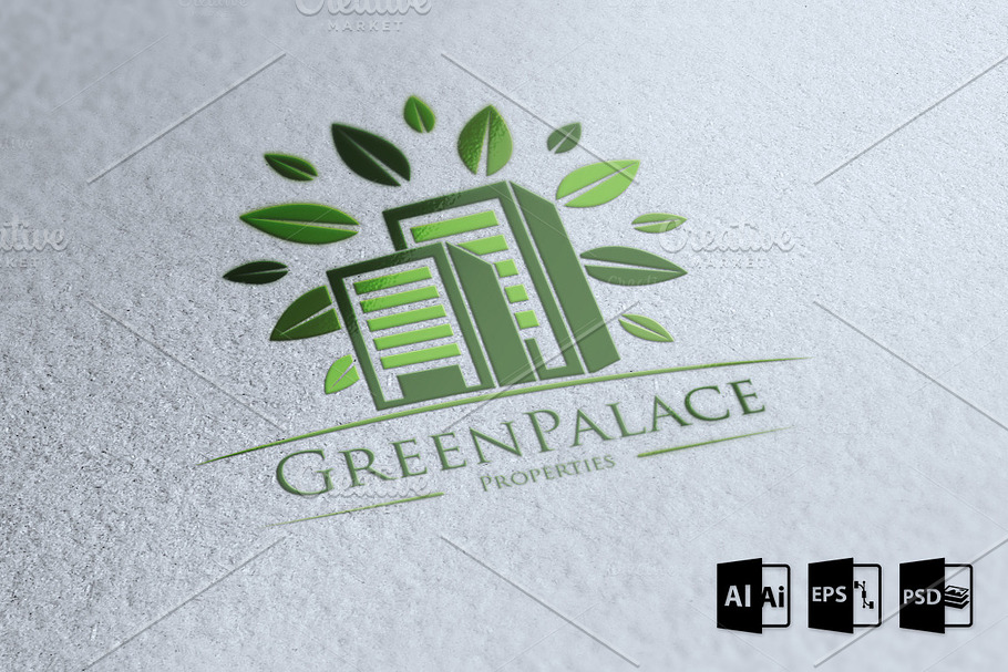 Green Palace Logo Template in Logo Templates - product preview 8