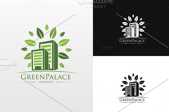Green Palace Logo Template in Logo Templates - product preview 1