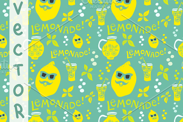 Lemonade pattern. Vector.