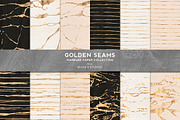 Golden Seams Marbled & Striped Paper