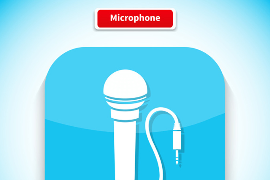 Microphone App Icon Flat