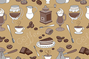 Doodle pattern coffee