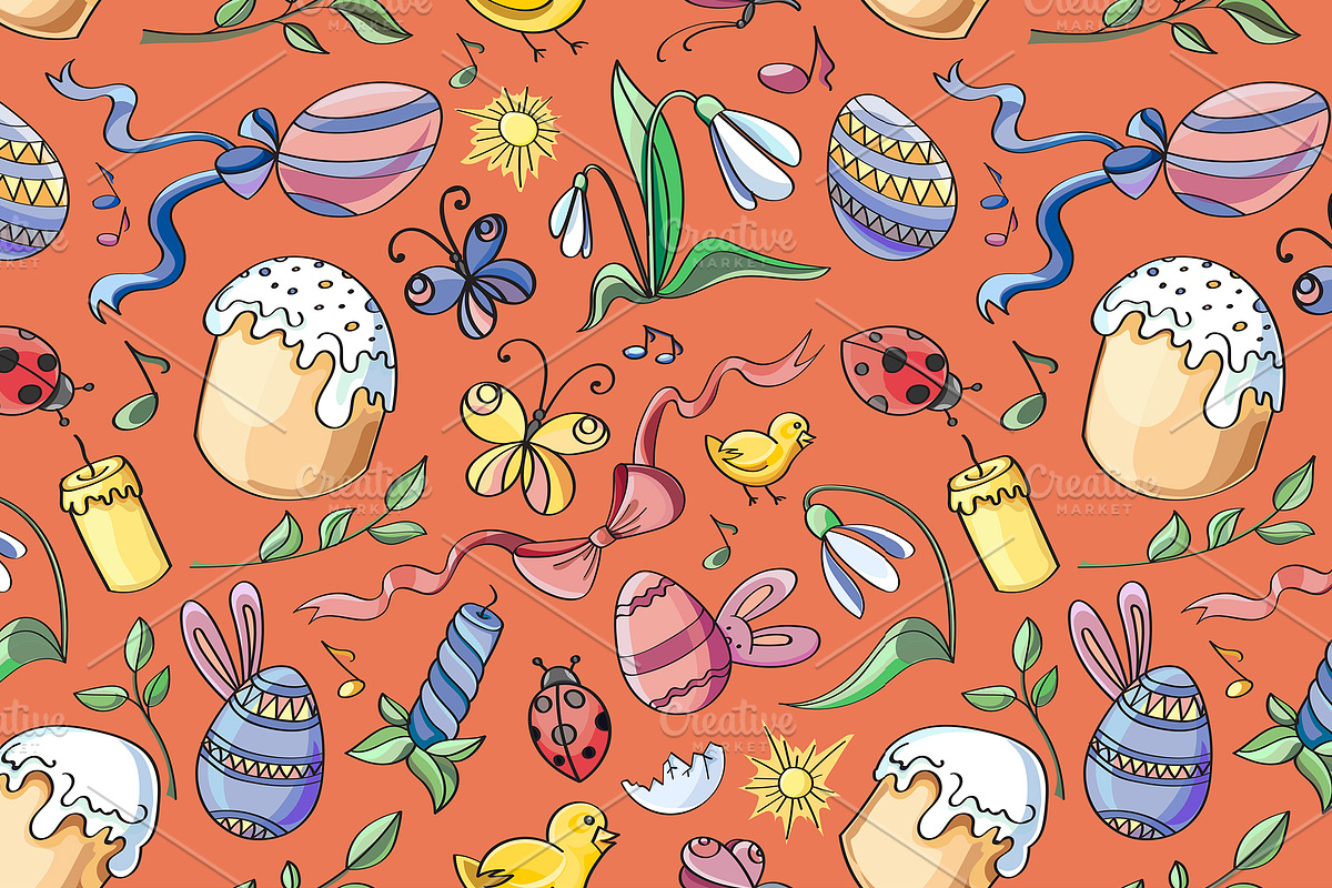Doodle pattern easter in Patterns - product preview 8