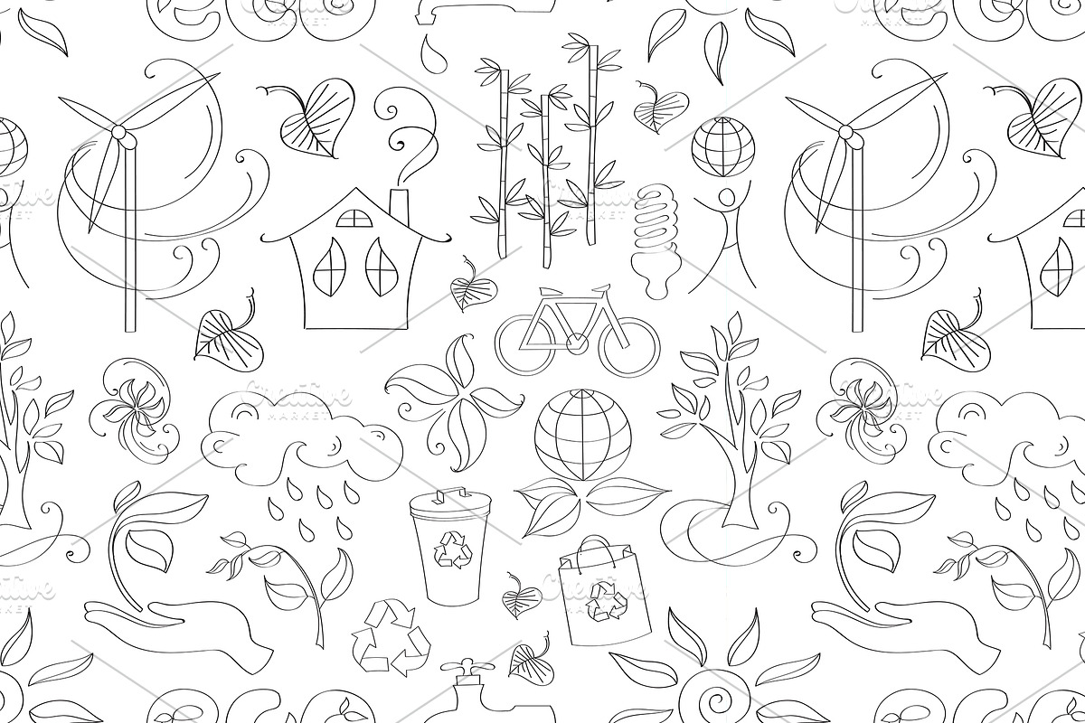 Doodle pattern ecology in Patterns - product preview 8