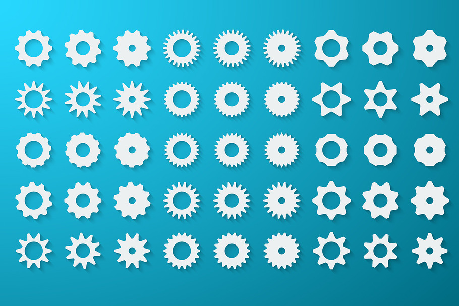 Flat Gears Set in Graphics - product preview 8
