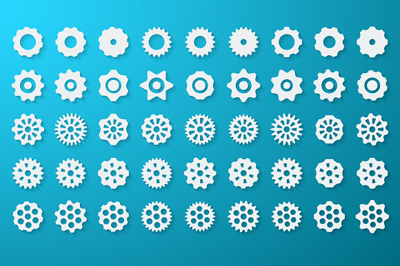 Flat Gears Set in Graphics - product preview 1