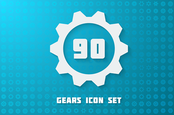 Flat Gears Set in Graphics - product preview 2