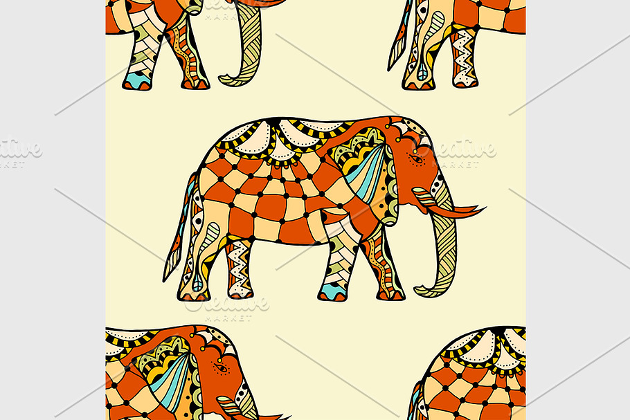 stylized Indian Elephant. in Patterns - product preview 8