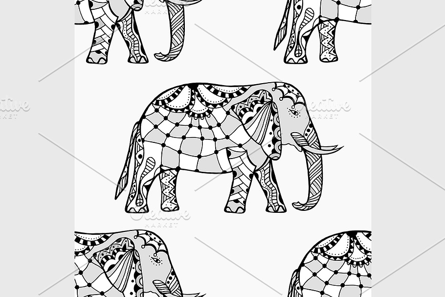 Seamless Pattern with Elephant. in Patterns - product preview 8