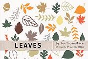 Leaves Digital Clipart Elements