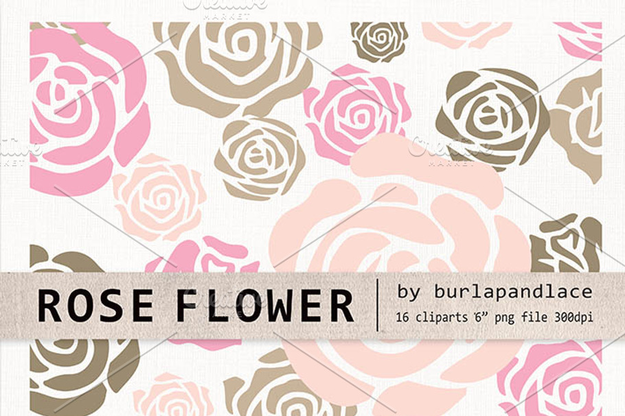 Rose clipart in Illustrations - product preview 8