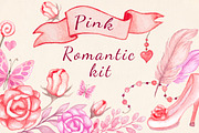 Romantic Pink Design Elements