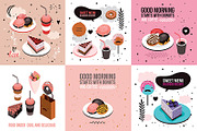 6 delicious desserts banner set