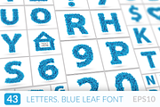 Blue frozen leaves font