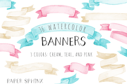 36 Watercolor Banner Pack
