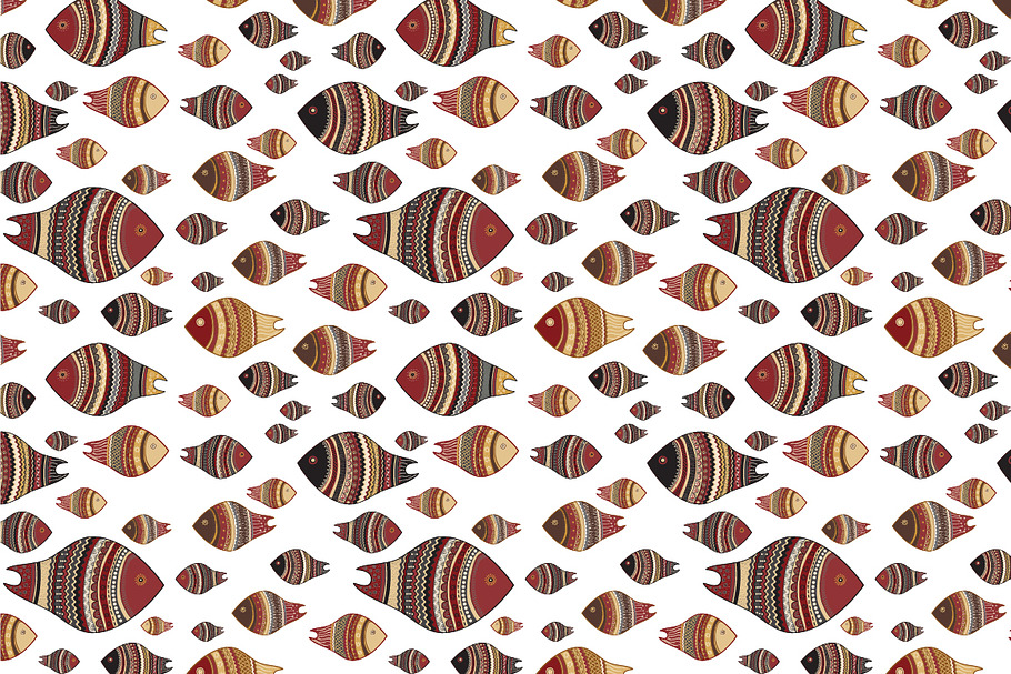 Seamless pattern "Fishes" in Patterns - product preview 8