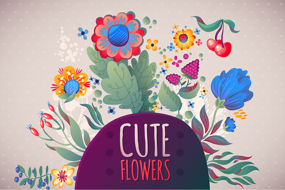 3 Cute Floral Cards + Set in Illustrations - product preview 8