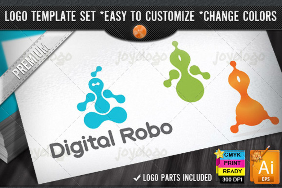 Digital Robot Logo Template Set