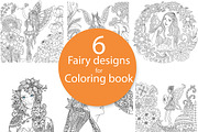 6 unique fairy designs set