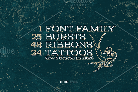 Sailor's Grave - Retro Tattoo Kit in Illustrations - product preview 1