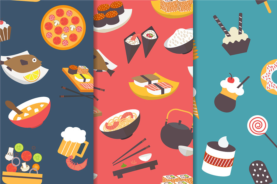 Food theme seamless pattern