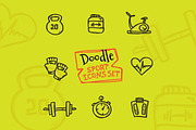 8 Doodle Icons. Sport