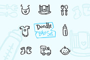 8 Doodle Icons. Baby Set