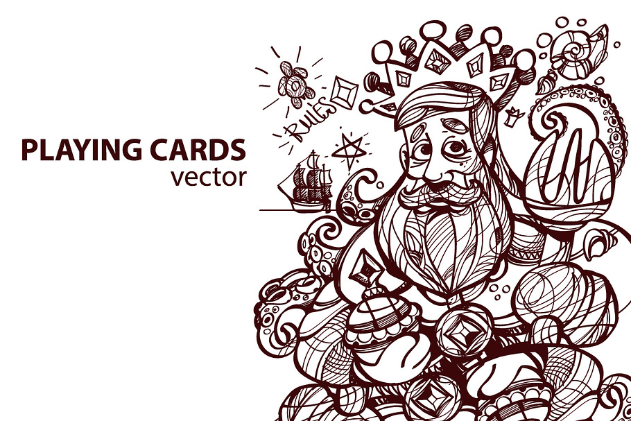 Four kings. Playing cards in Illustrations - product preview 8