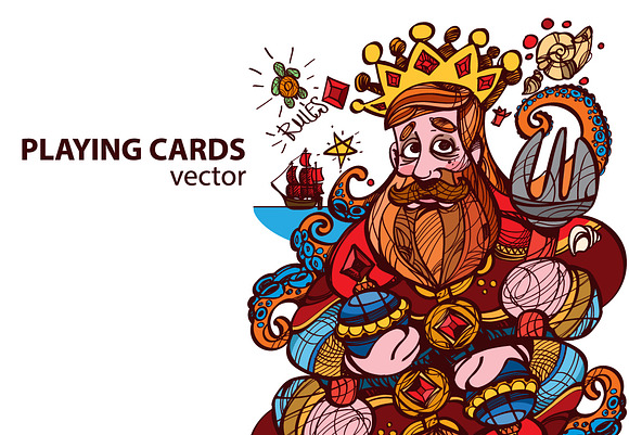 Four kings. Playing cards in Illustrations - product preview 2