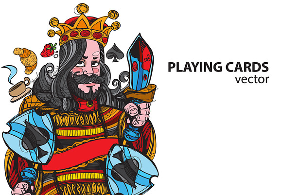 Four kings. Playing cards in Illustrations - product preview 3