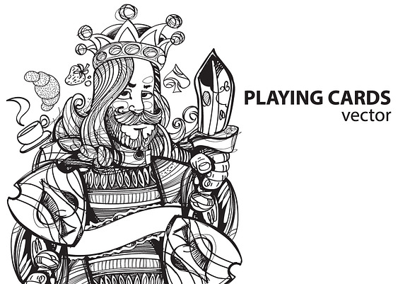 Four kings. Playing cards in Illustrations - product preview 5