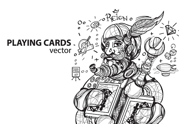 Four kings. Playing cards in Illustrations - product preview 7