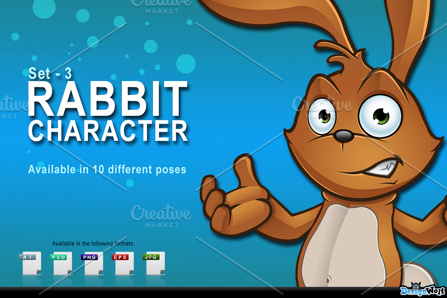 Brown Easter Rabbit - Set 3