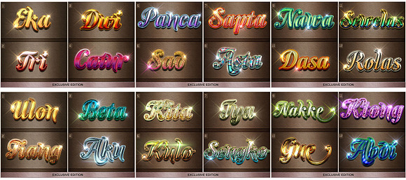 Big SALES!! 160 font styles Bundle in Photoshop Layer Styles - product preview 4